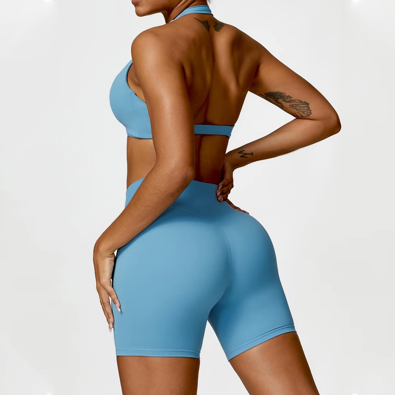 Burgu Bra Biker Şort Takım