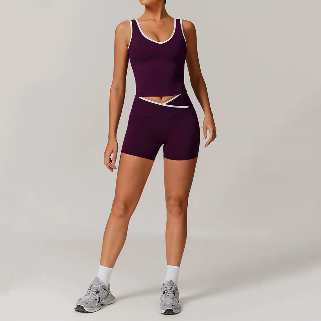 Çizgi Detaylı Atlet Biker Takım