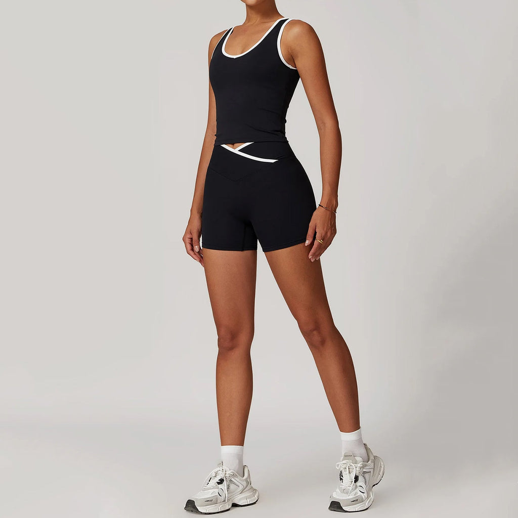 Çizgi Detaylı Atlet Biker Takım