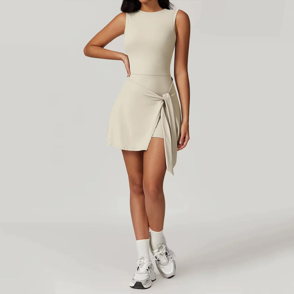 Belden Bağlama Detaylı Etek Tulum